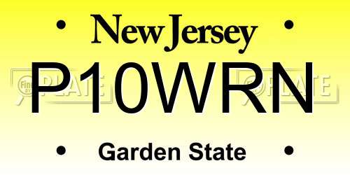P10WRN New Jersey License Plate