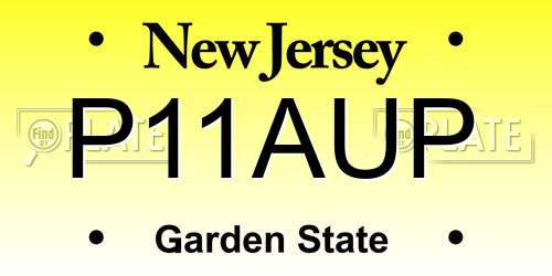 P11AUP New Jersey License Plate