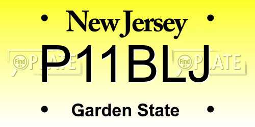 P11BLJ New Jersey License Plate