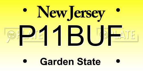 P11BUF New Jersey License Plate