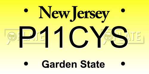 P11CYS New Jersey License Plate