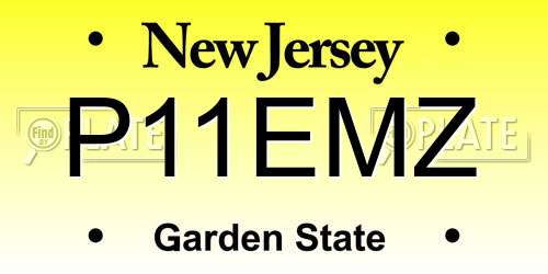 P11EMZ New Jersey License Plate