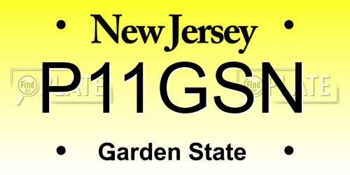 P11GSN New Jersey License Plate