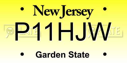 P11HJW New Jersey License Plate