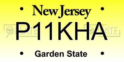 P11KHA New Jersey License Plate