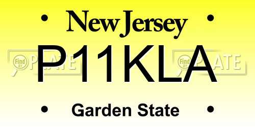 P11KLA New Jersey License Plate