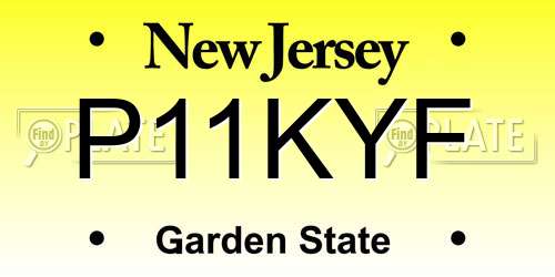 P11KYF New Jersey License Plate