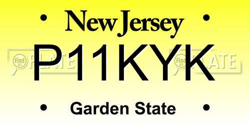 P11KYK New Jersey License Plate