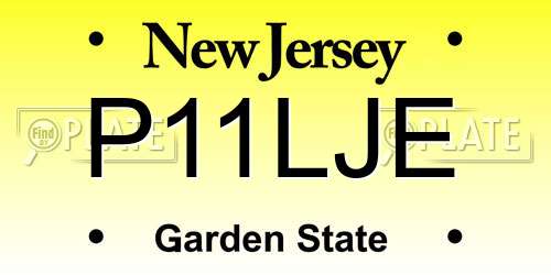 P11LJE New Jersey License Plate