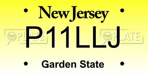 P11LLJ New Jersey License Plate
