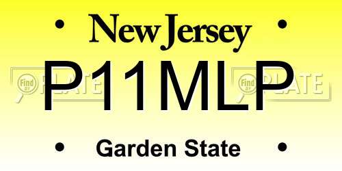 P11MLP New Jersey License Plate