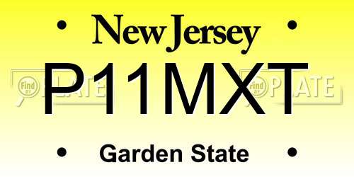 P11MXT New Jersey License Plate