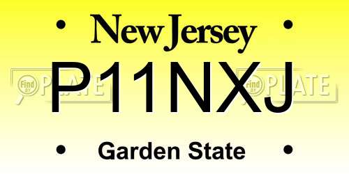 P11NXJ New Jersey License Plate