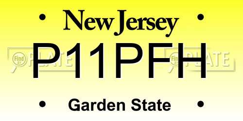 P11PFH New Jersey License Plate