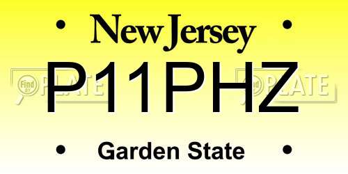 P11PHZ New Jersey License Plate