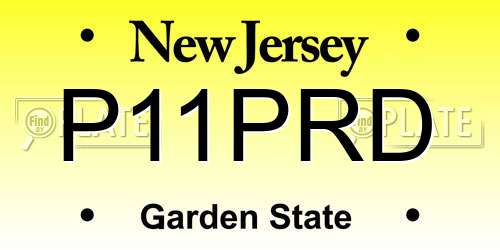 P11PRD New Jersey License Plate