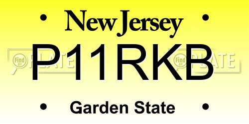 P11RKB New Jersey License Plate