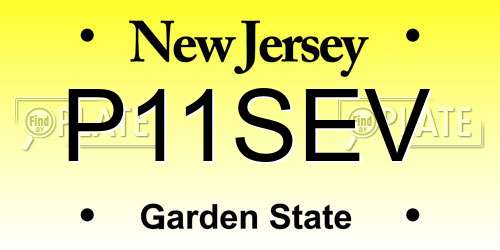 P11SEV New Jersey License Plate