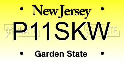 P11SKW New Jersey License Plate