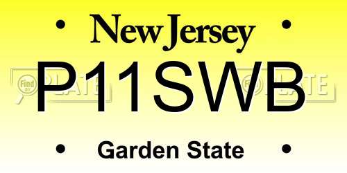 P11SWB New Jersey License Plate