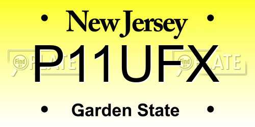 P11UFX New Jersey License Plate