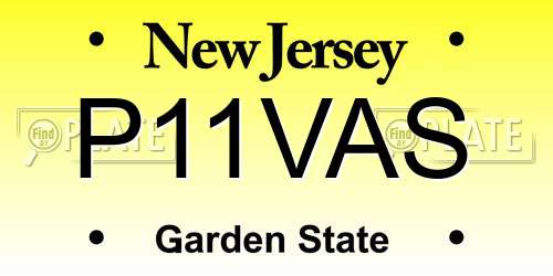 P11VAS New Jersey License Plate