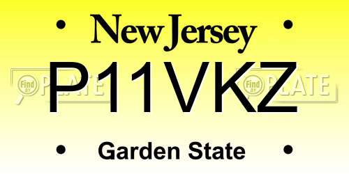 P11VKZ New Jersey License Plate