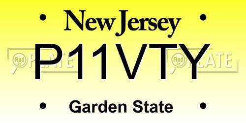 P11VTY New Jersey License Plate