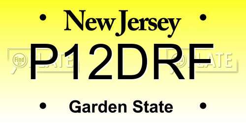 P12DRF New Jersey License Plate