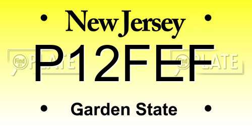 P12FEF New Jersey License Plate