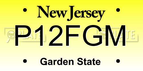 P12FGM New Jersey License Plate
