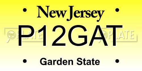 P12GAT New Jersey License Plate