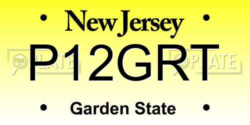 P12GRT New Jersey License Plate