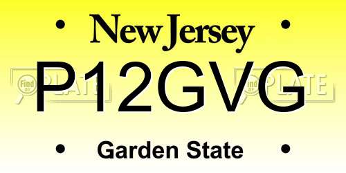 P12GVG New Jersey License Plate