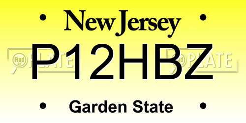 P12HBZ New Jersey License Plate