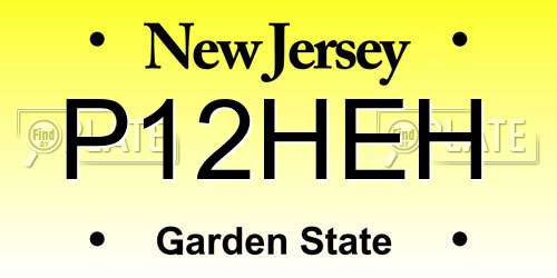P12HEH New Jersey License Plate