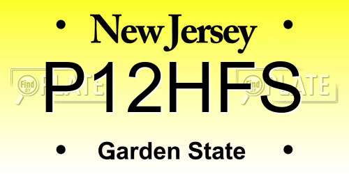 P12HFS New Jersey License Plate