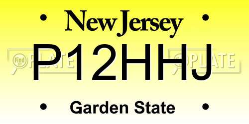 P12HHJ New Jersey License Plate