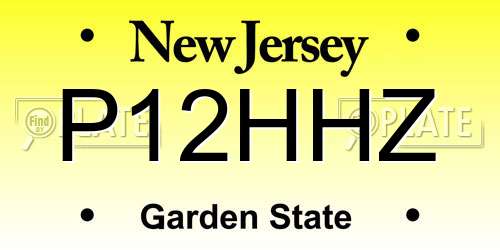 P12HHZ New Jersey License Plate