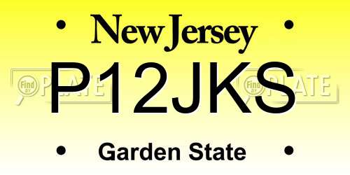 P12JKS New Jersey License Plate