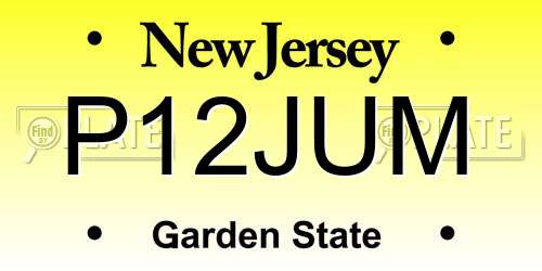 P12JUM New Jersey License Plate