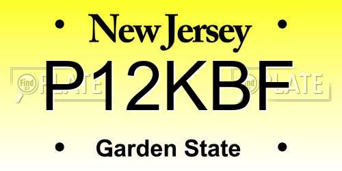 P12KBF New Jersey License Plate