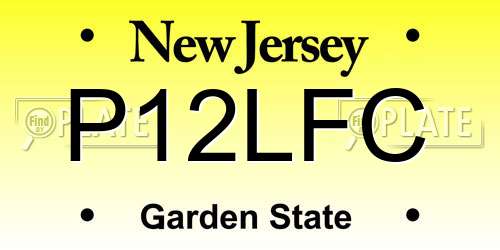 P12LFC New Jersey License Plate