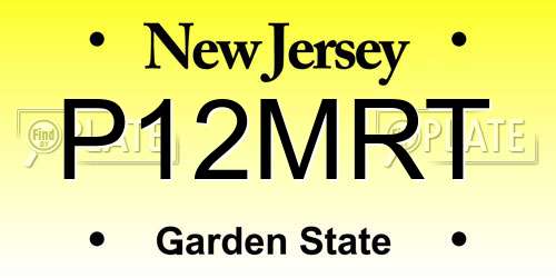 P12MRT New Jersey License Plate