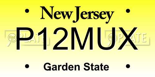 P12MUX New Jersey License Plate