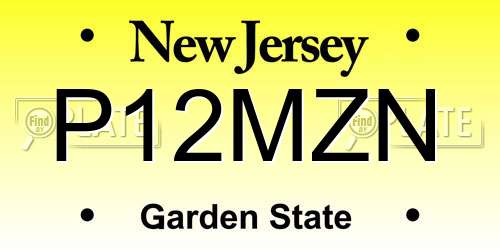 P12MZN New Jersey License Plate