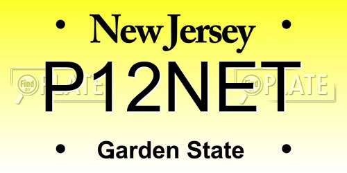P12NET New Jersey License Plate