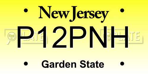 P12PNH New Jersey License Plate