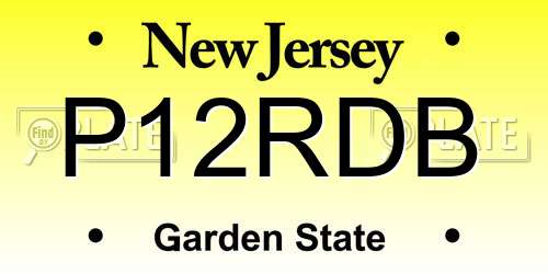 P12RDB New Jersey License Plate