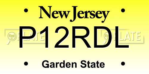 P12RDL New Jersey License Plate